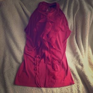 The Limited Hot Pink Sleeveless Raffle Top Size M